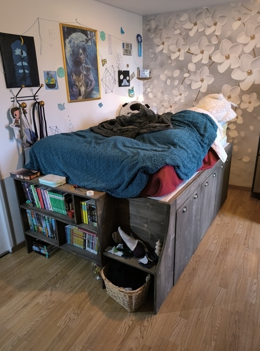 Lit estrade avec rangements pour mon ado !