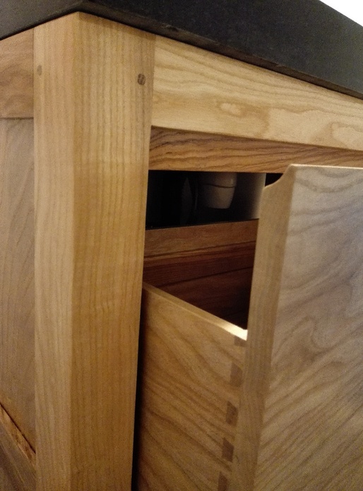 Meuble de SDB sous vasque en frêne