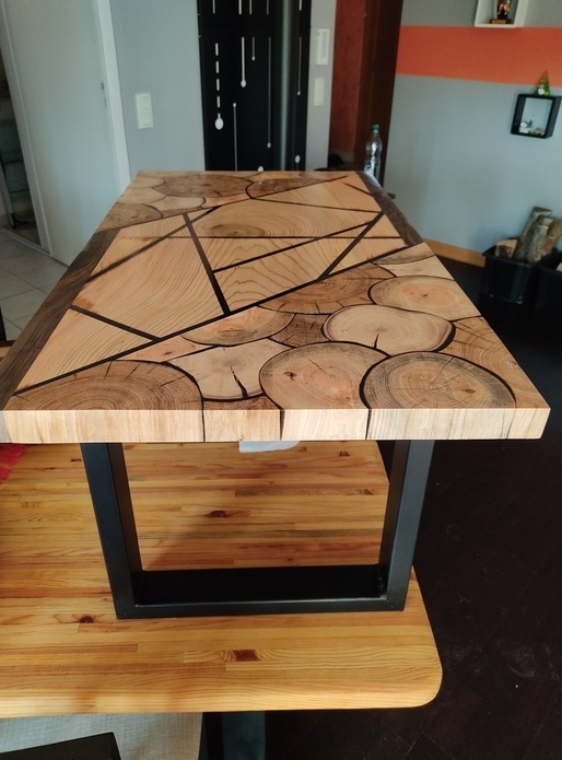 Table basse en rondins