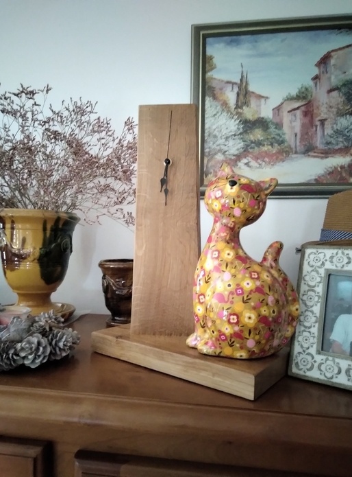 Petite pendule en chêne, création juin 2022