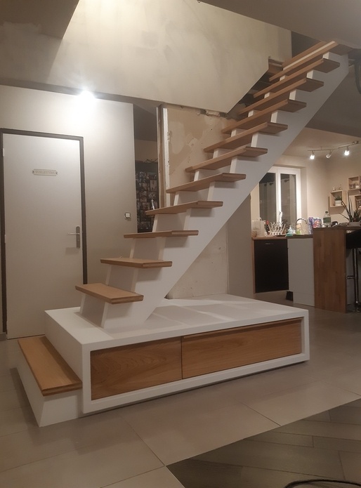 Escalier double limons crémaillère