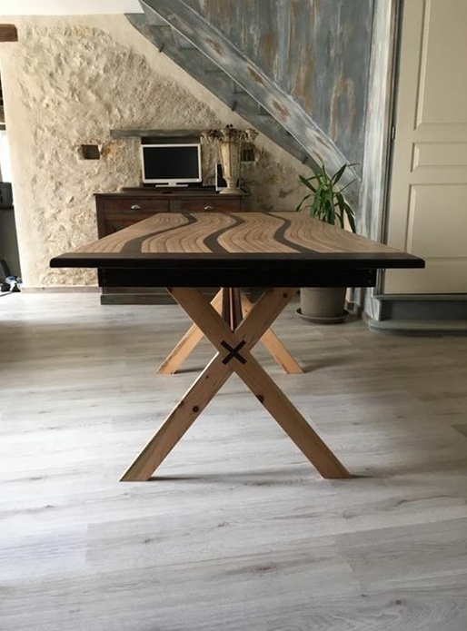 Table en douelle de barrique