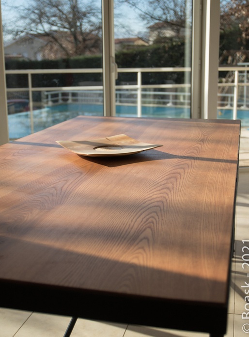 Rénovation table en frêne olivier