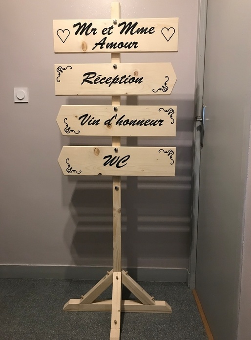 Panneau directionnel mariage