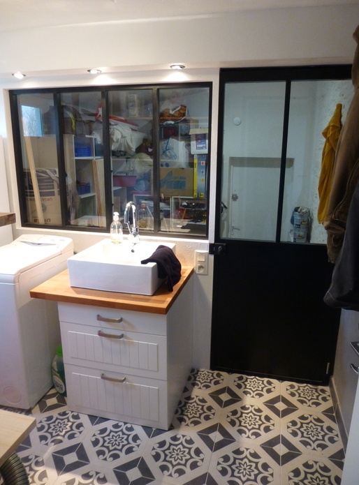 Vue d'ensemble verrière bois + porte bois