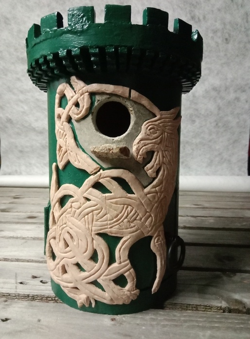 Nichoir à mésanges Ciment et bois