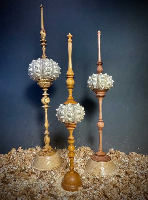 Ornements sur socle - oursins sputnik