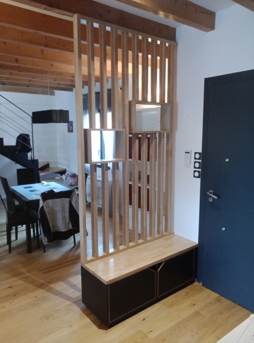 Meuble à chaussures - banc et claustra