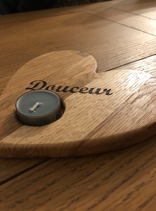 Coeur bougeoir st Valentin