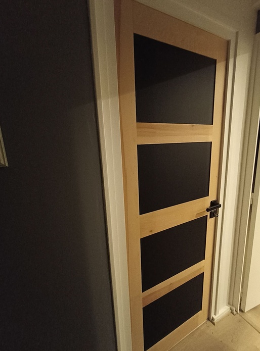 Porte Hêtre et stratifié noir mat