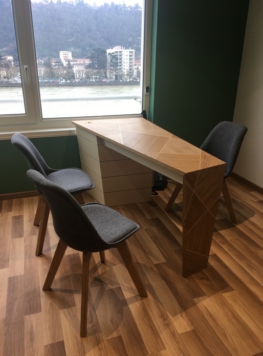 Bureau de consultation en chêne et érable sycomore