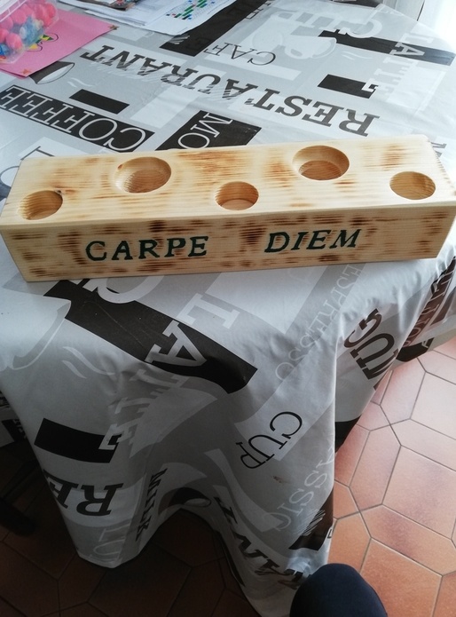 Bougeoir avec coulée d'epoxy