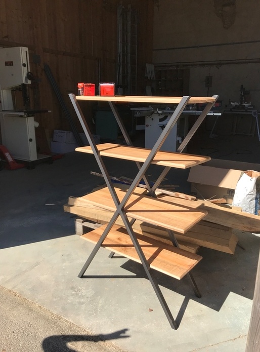 Étagère acier bois