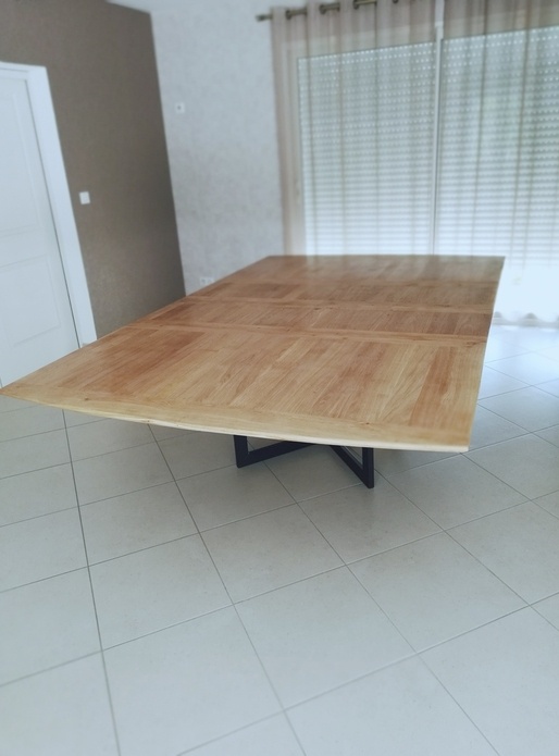 Table bois - métal avec rallonges papillons