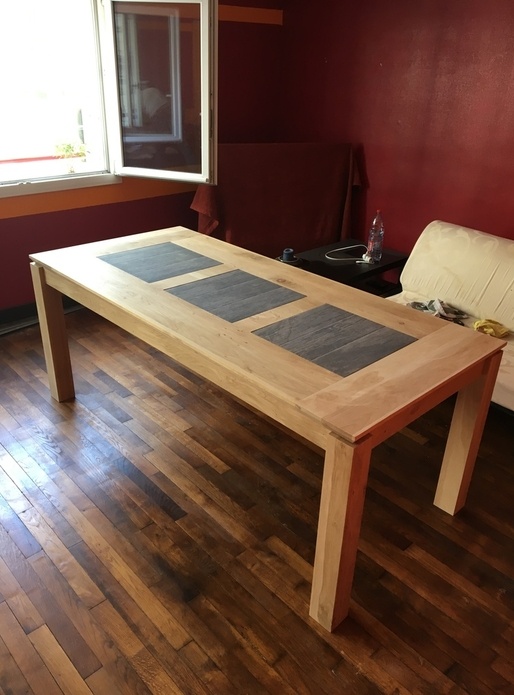 Table chêne et ciment