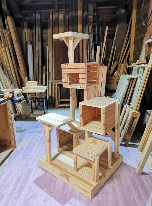 Arbre a chat en bois de palette