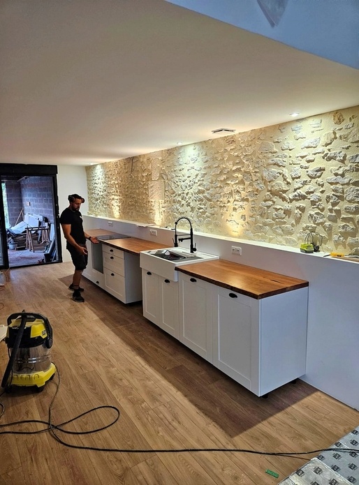 Plan de travail en acajou massif