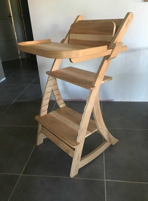 Chaise haute bebe bois