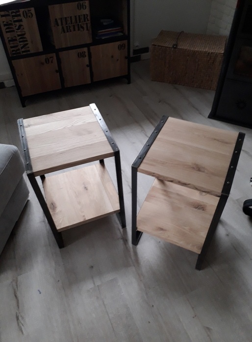 Tables de chevet bois métal