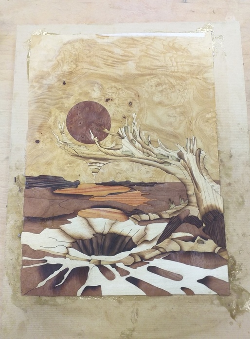 Marqueterie inspirant de l artiste Bernard Jan