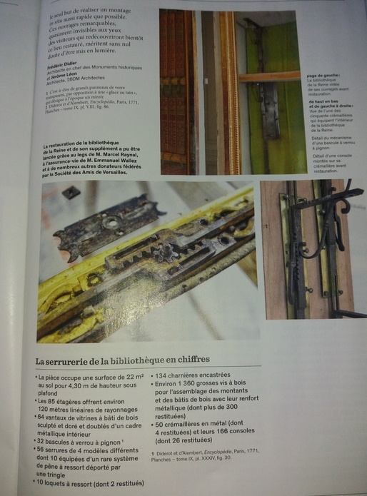 Restauration de la bibliothèque de la reine au chateau de Versailles