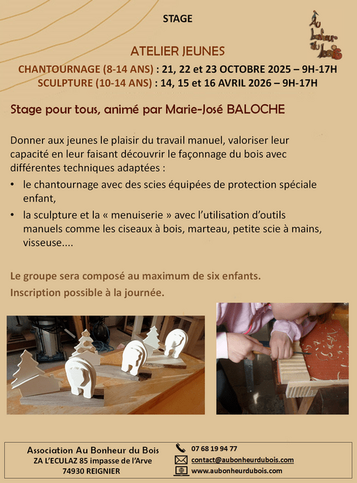 Stage pour les jeunes de 8 à 14 ans - chantournage