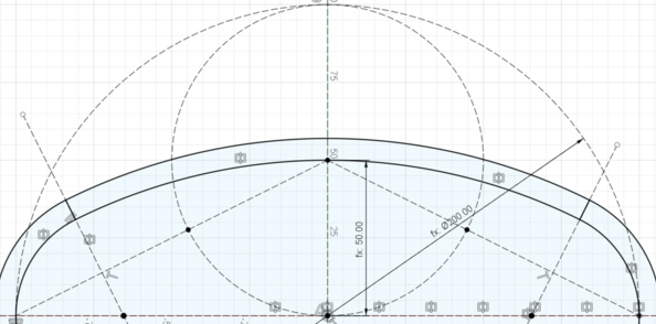 [Fusion360] Esquisse, Contraintes et Paramètres appliqués à l'Anse de panier à 3 centres