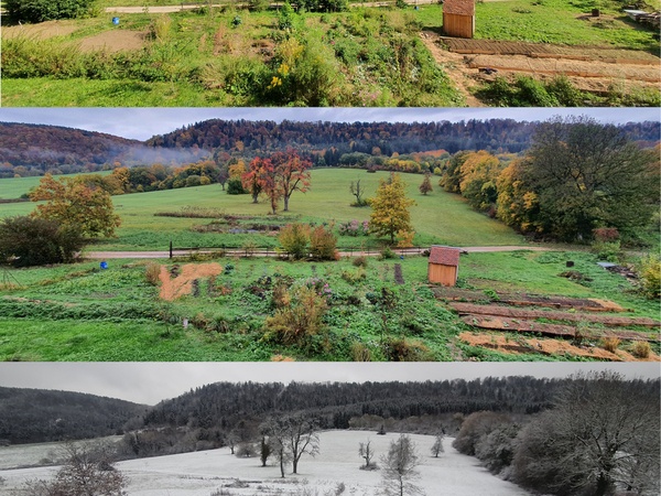En hiver, la cabane permet de voir que la photo n'est pas en noir et blanc !