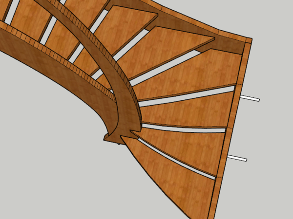 Les premières marches courbes