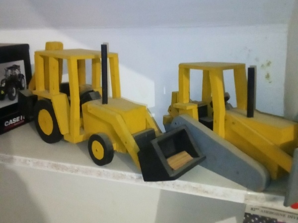 Tractopelle et bulldozer