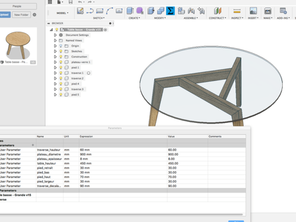 Version Fusion 360 paramétrable