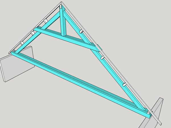 Ferme de type à entrait retroussé