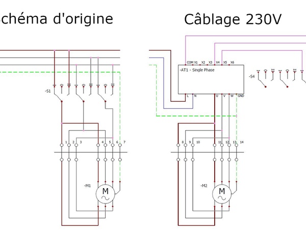 Ancien câblage, et nouveau câblage