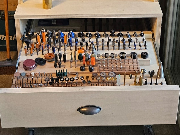 Premier tiroirs bien chargé de 450 de profondeur