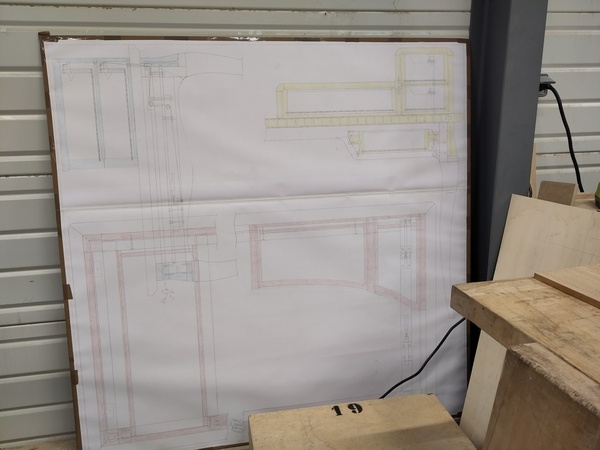 Plan a l'échelle 1, in situ à côté de mon établi !