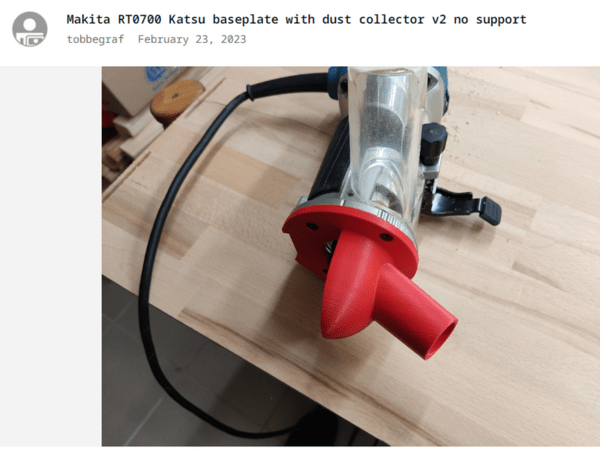 Makita RT0700 Katsu baseplate with dust collector v2 no support