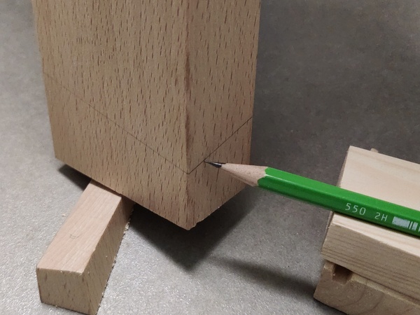 Traçage du pied avec une cale