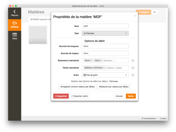 Propriété des la matière