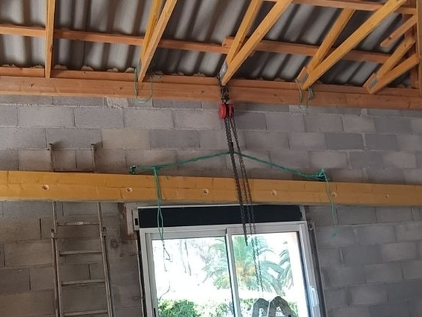 Muralière en cours de positionnement