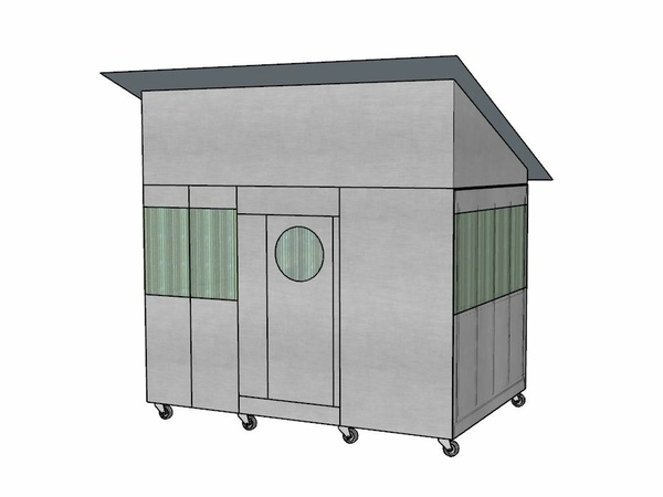 La cabine en aluminium prête pour l'extérieur