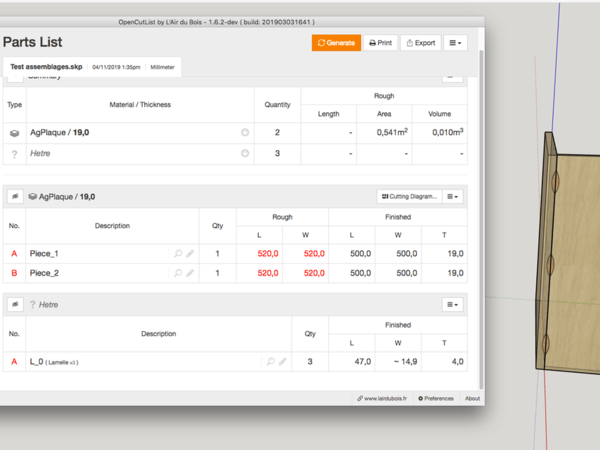 Pas de problème en recréant les lamellos