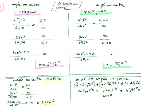 calcul en croix pour trouver les angles