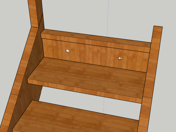 La seule contremarche, fixée sur la dalle