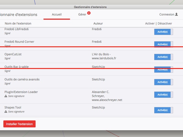 OpenCutList est installé