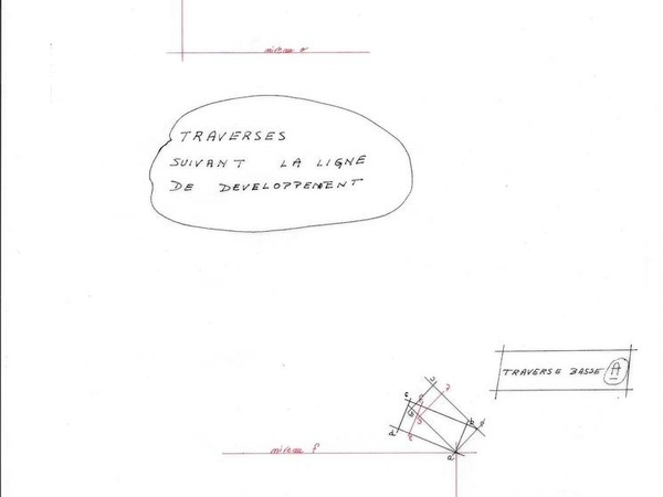 A- Sections de la traverse basse reprises sur les développements intérieur et extérieur