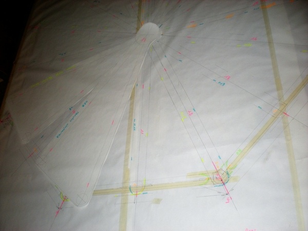 Gabarits des marches paires en jaune et impaires en bleu