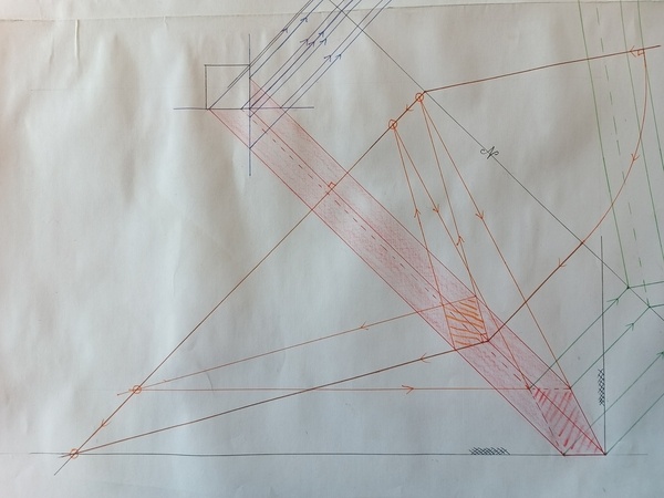 détail de la vue en plan, avec vue par bout et devers de pas
