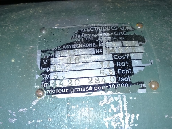 Plaque moteur rabot-dégau