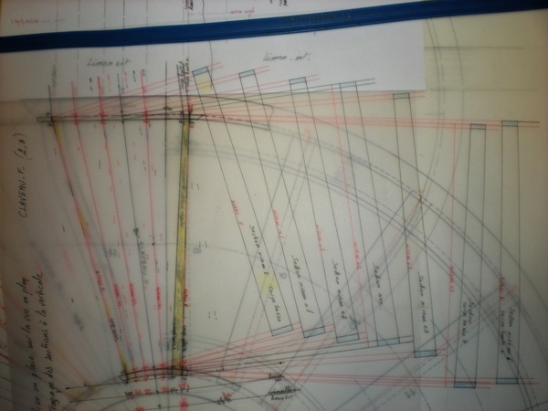 Vue en plan et détermination des sections à la verticale
