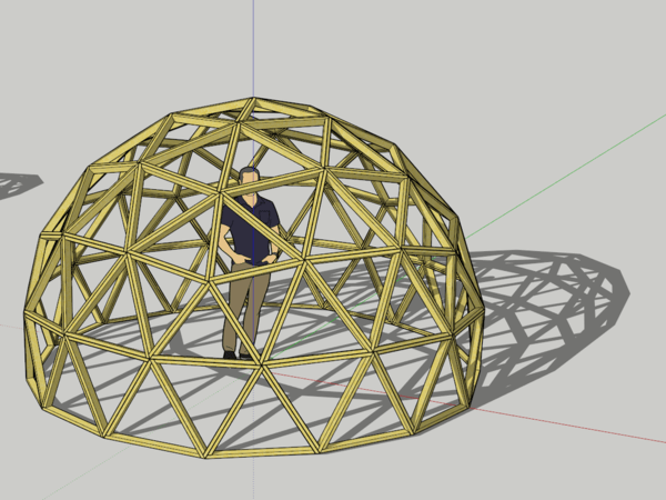 Le projet de serre Géodésique. Les plans sont en cours de réalisation, je mettrai tout en ligne quand j'aurai terminé
